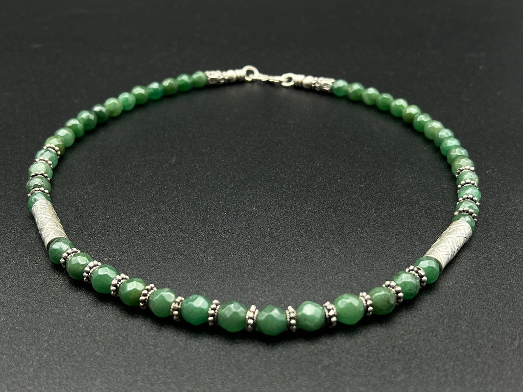Handmade Vintage Necklace - Jade Pipes Big Sides