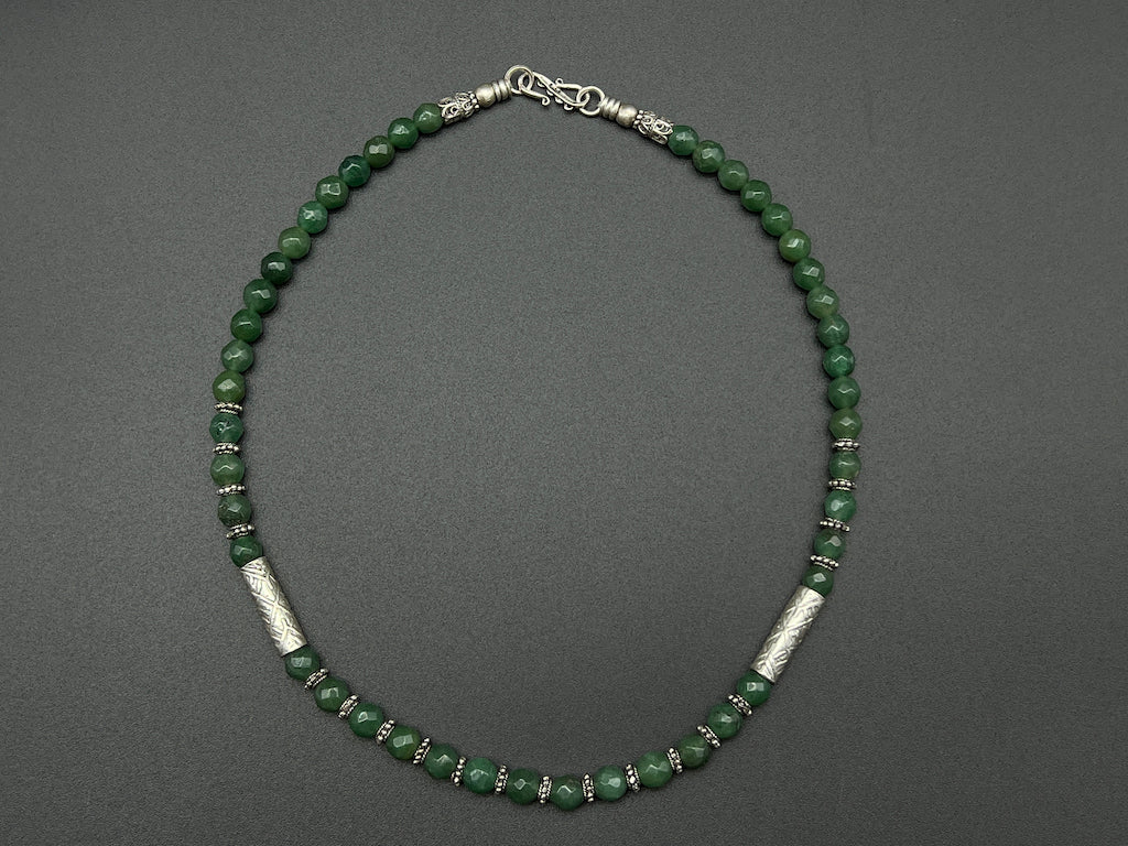 Handmade Vintage Necklace - Jade Pipes Big Sides