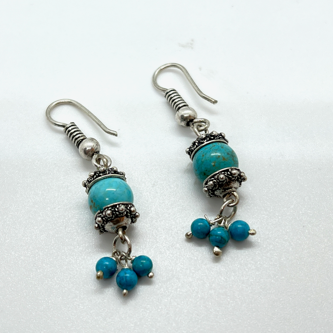 Handmade Aleppo Vintage Earring - Dangle Turquoise