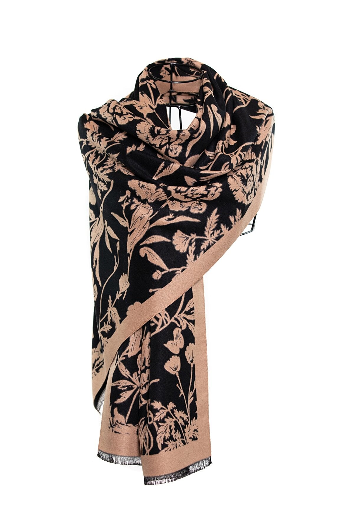 Reversible Mo-shmere Double Floral Bloom Shawl