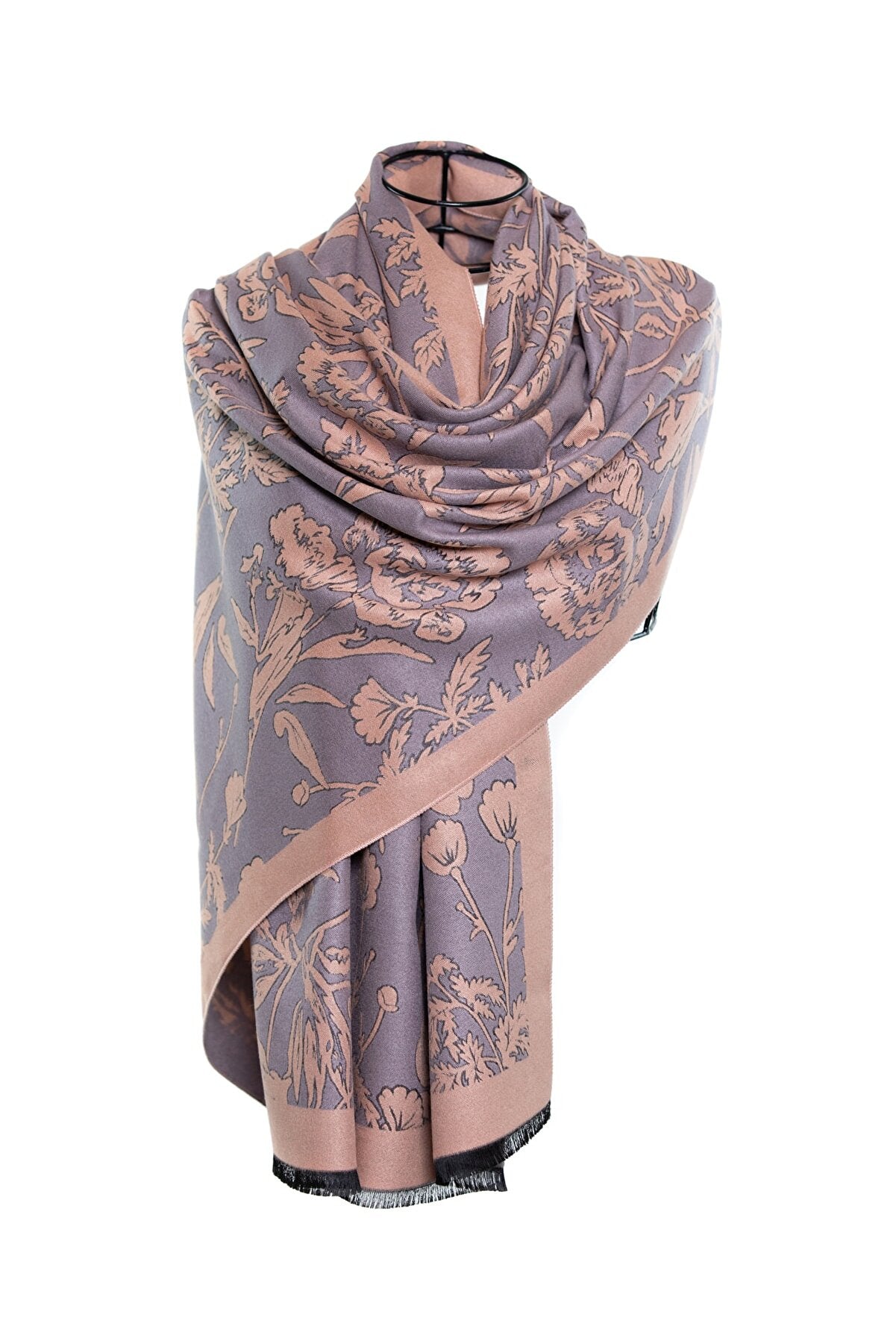 Reversible Mo-shmere Double Floral Bloom Shawl