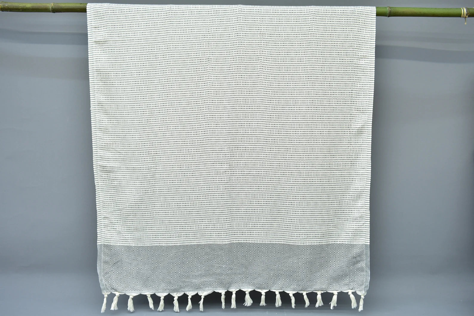 Light Gray Diamonds Bath Towel Organic Turkish Towel - 70" X 40"