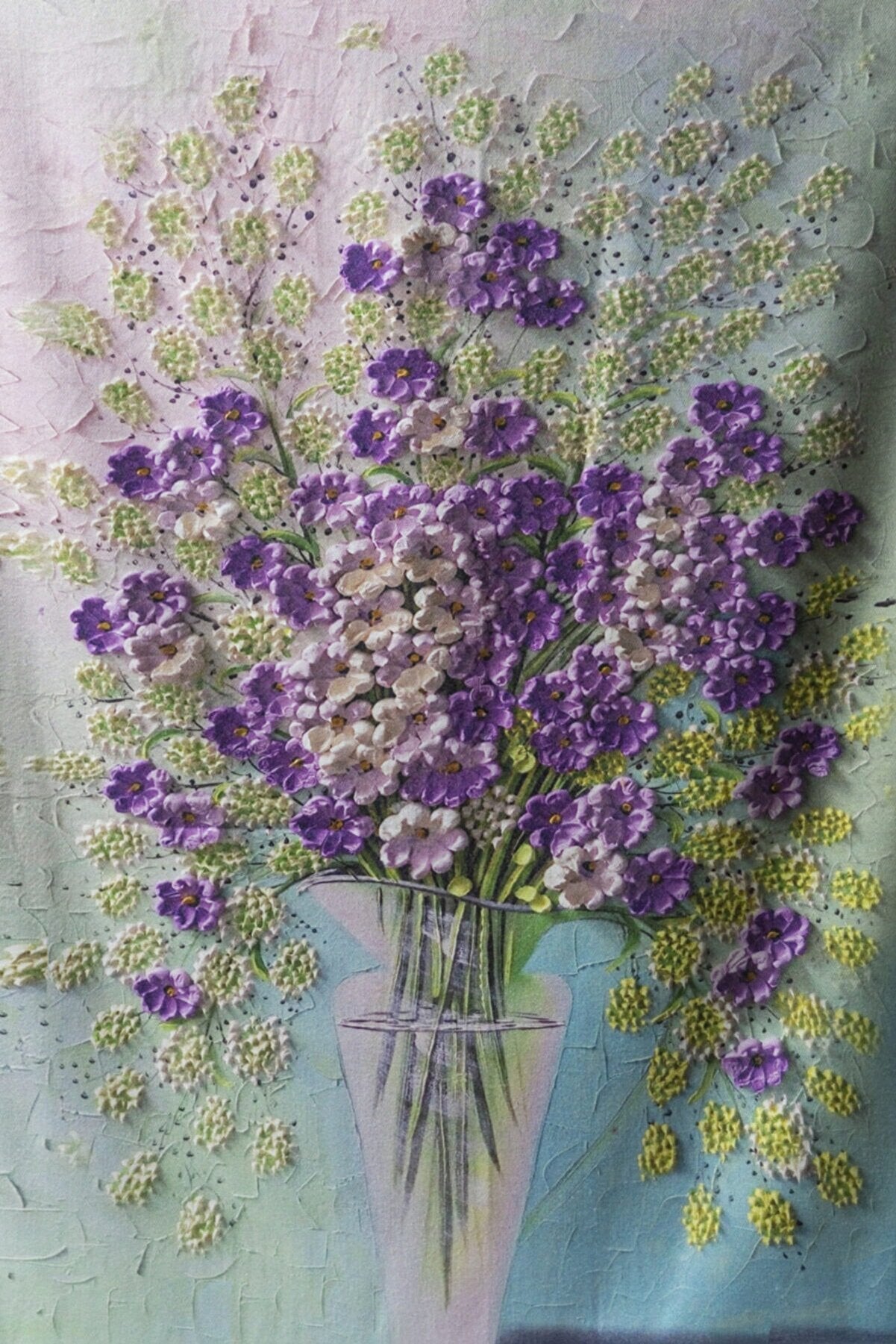 Teal Purple Flower Soft Fluff Flower Modal Scarves