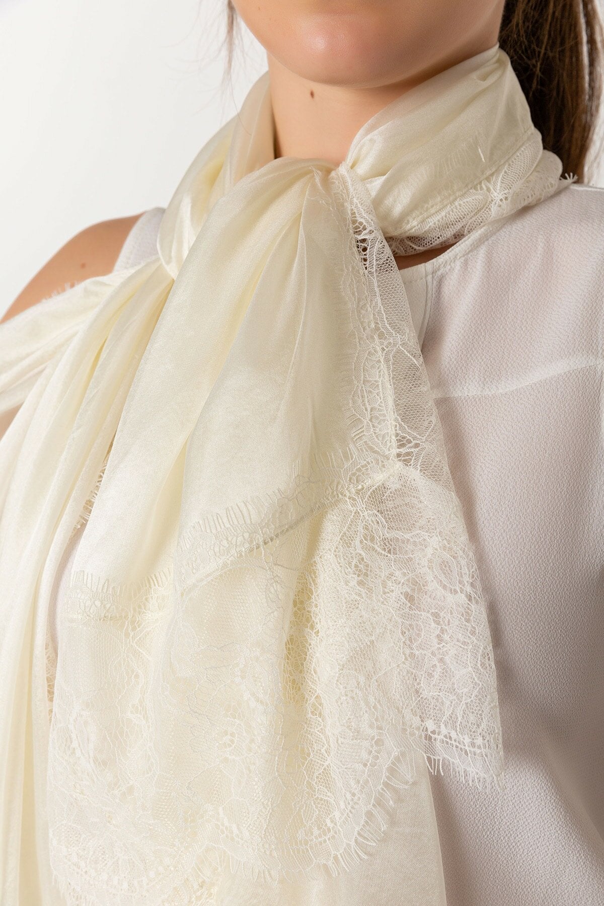 Intimate Silk with Lace Stole Bridal