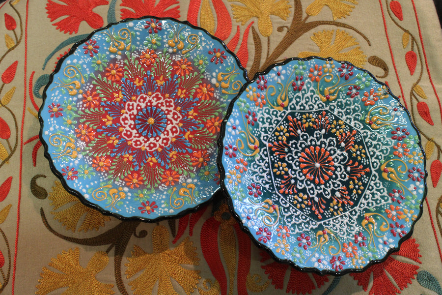 Ceramic Plates Handpainted 18 CM (7.1") - Mawlana Cashmere & Silk