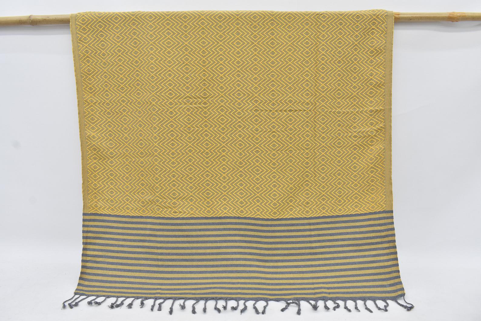 Diamond Gray Turkish Cotton Towel Handmade - 180 CM x 100 CM