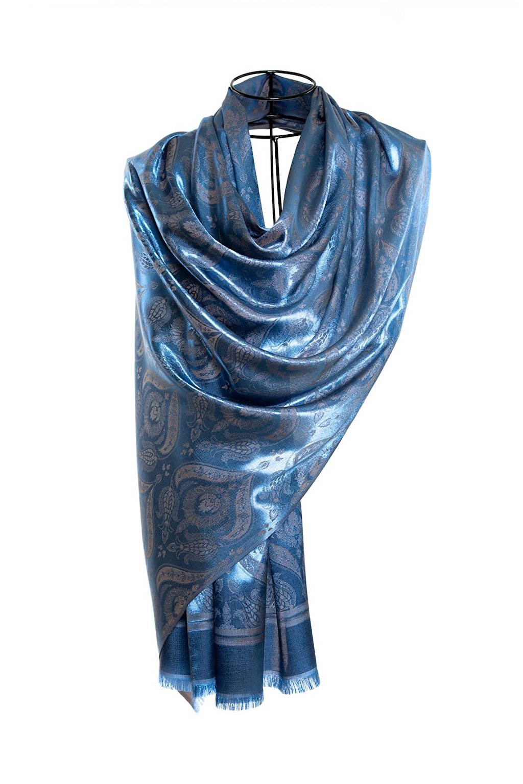 Modal Silk Scarves - Dual Tulip Ice Blue
