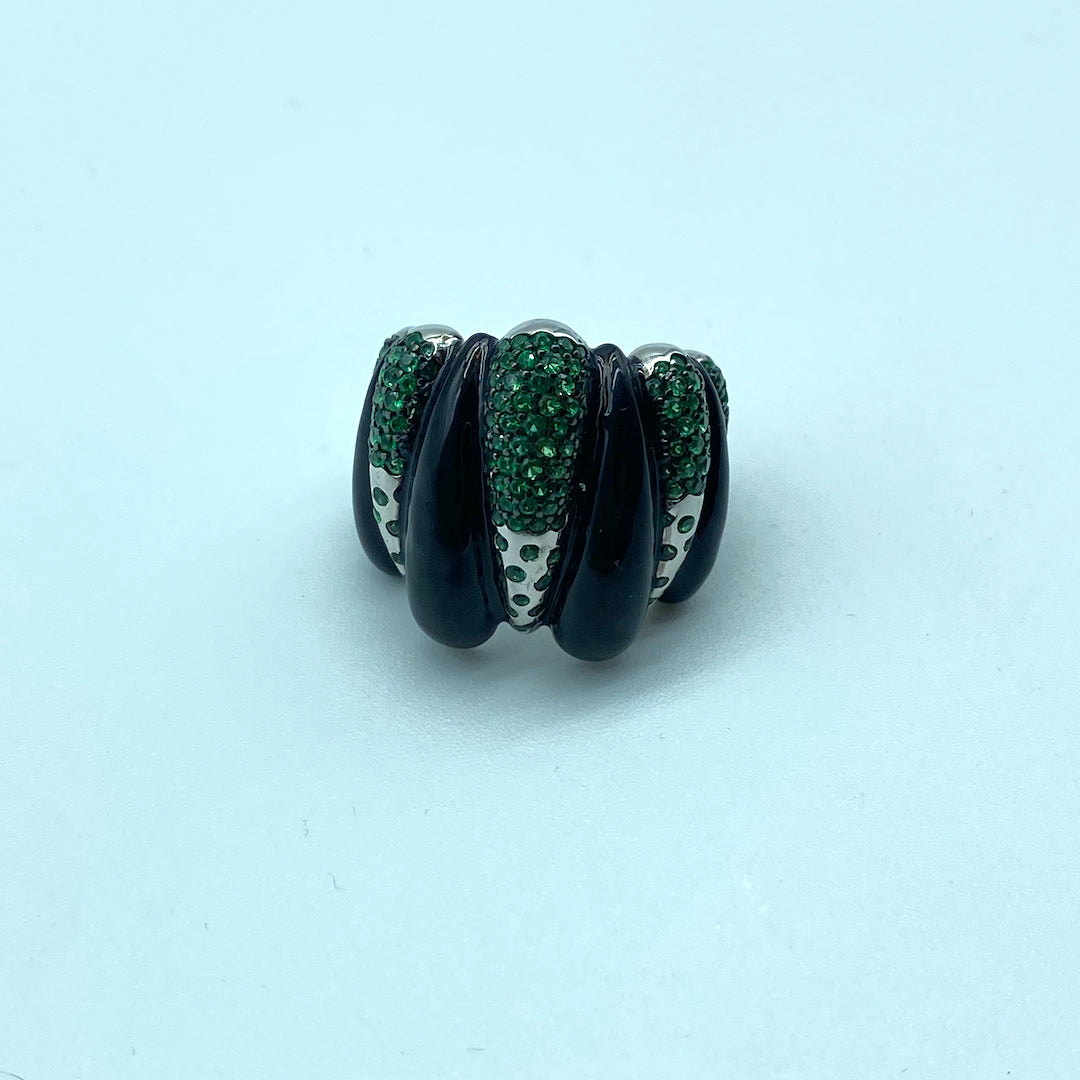 Emerald Onyx Size 7 ring - Sterling Silver Emerald Ring