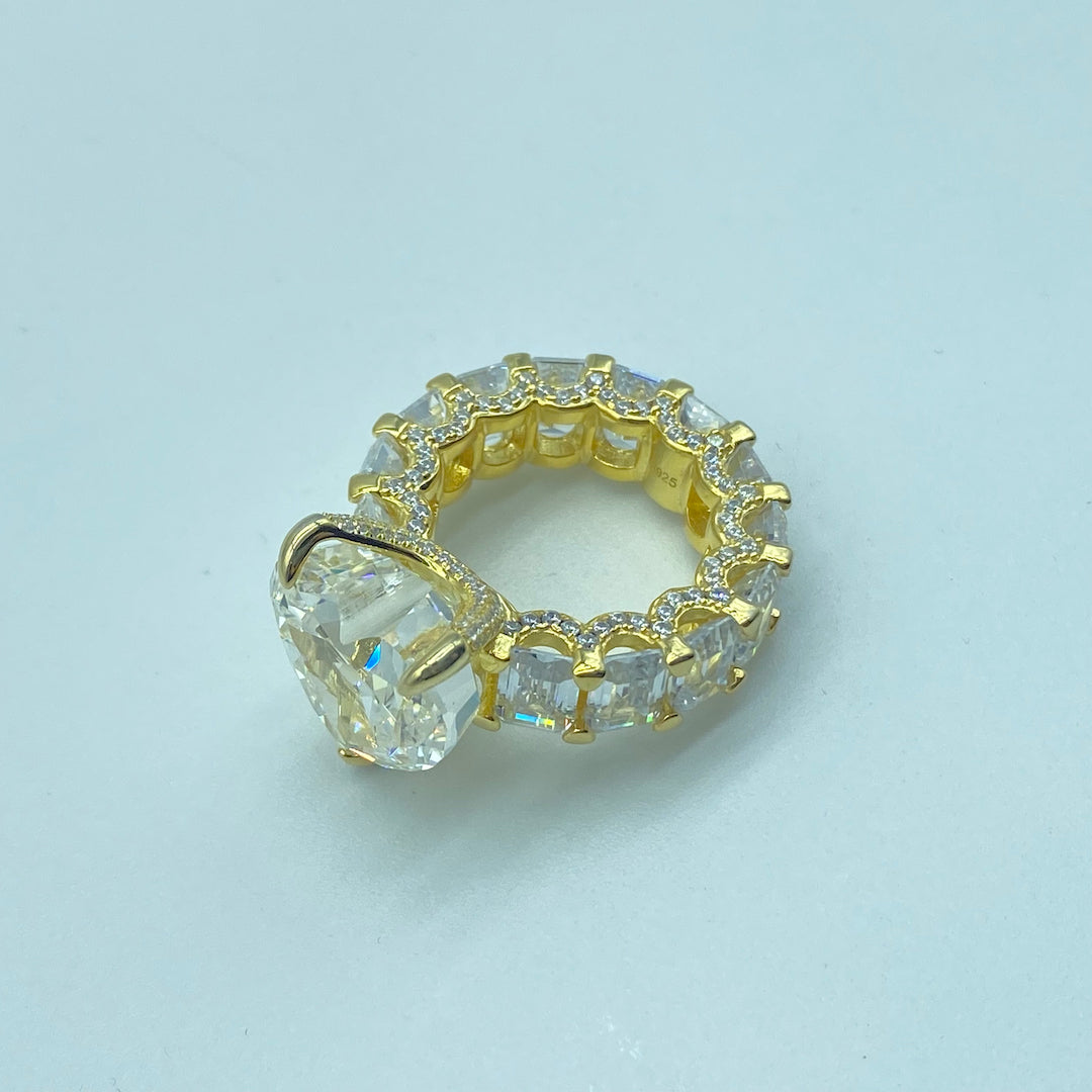 Citrine Heart Yellow Gold Ring Size 7 - Sterling Silver Citrine Ring