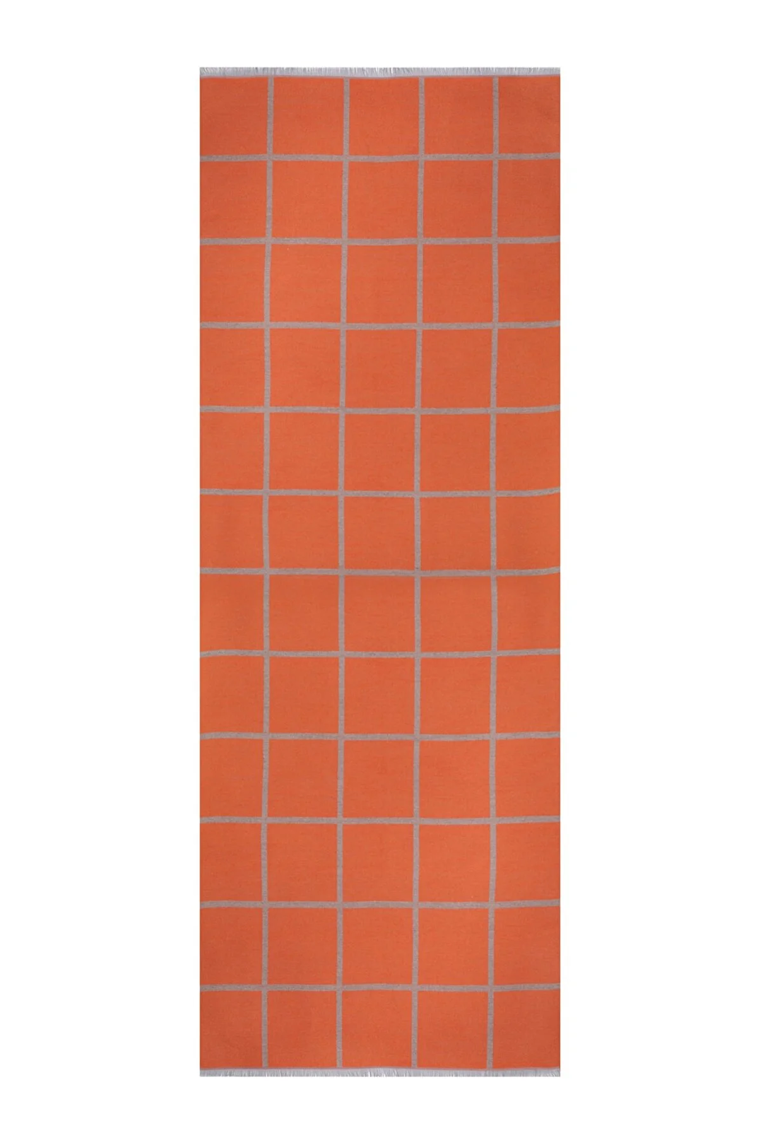 Reversible Mo-shmere Modal Cashmere Checkers Shawl - Gray Orange