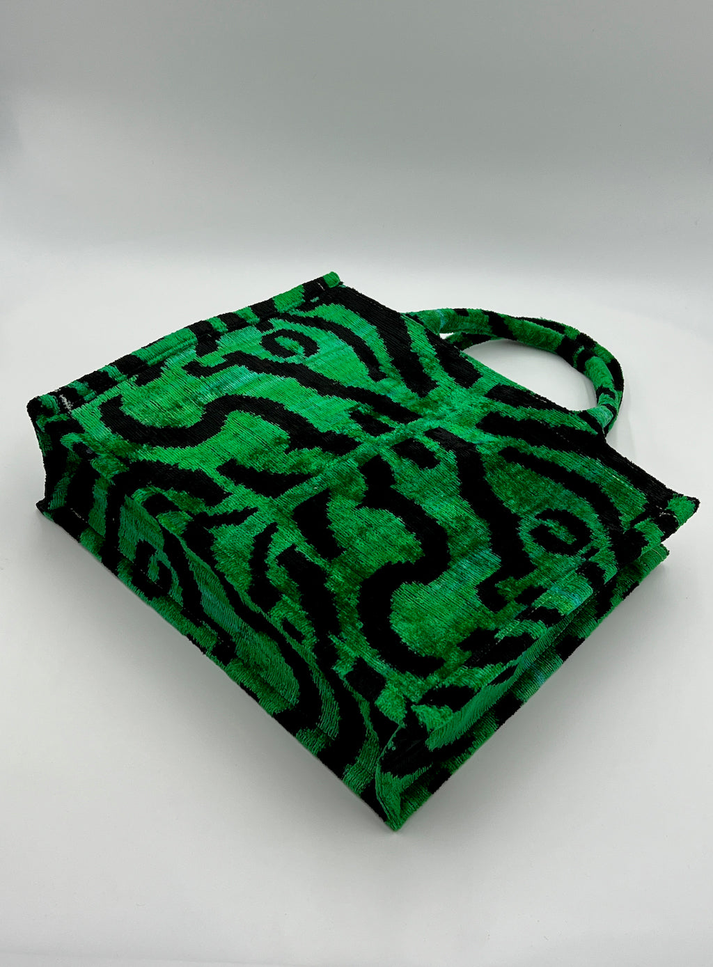 Velvet Silk IKAT Large Handbag - Forest Tiger D19