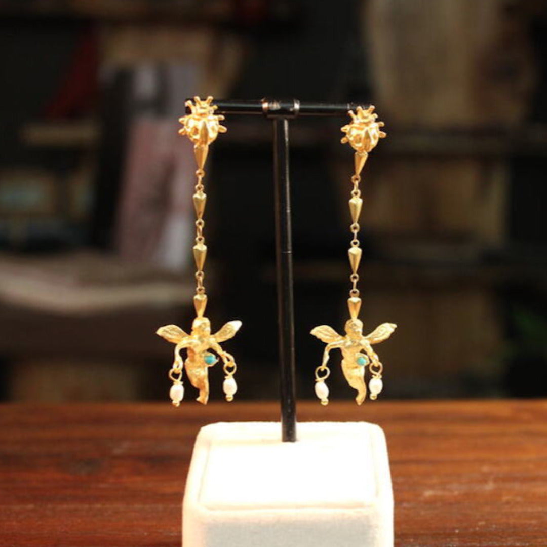 Symbolic Byzantine Earings - Mawlana Cashmere & Silk