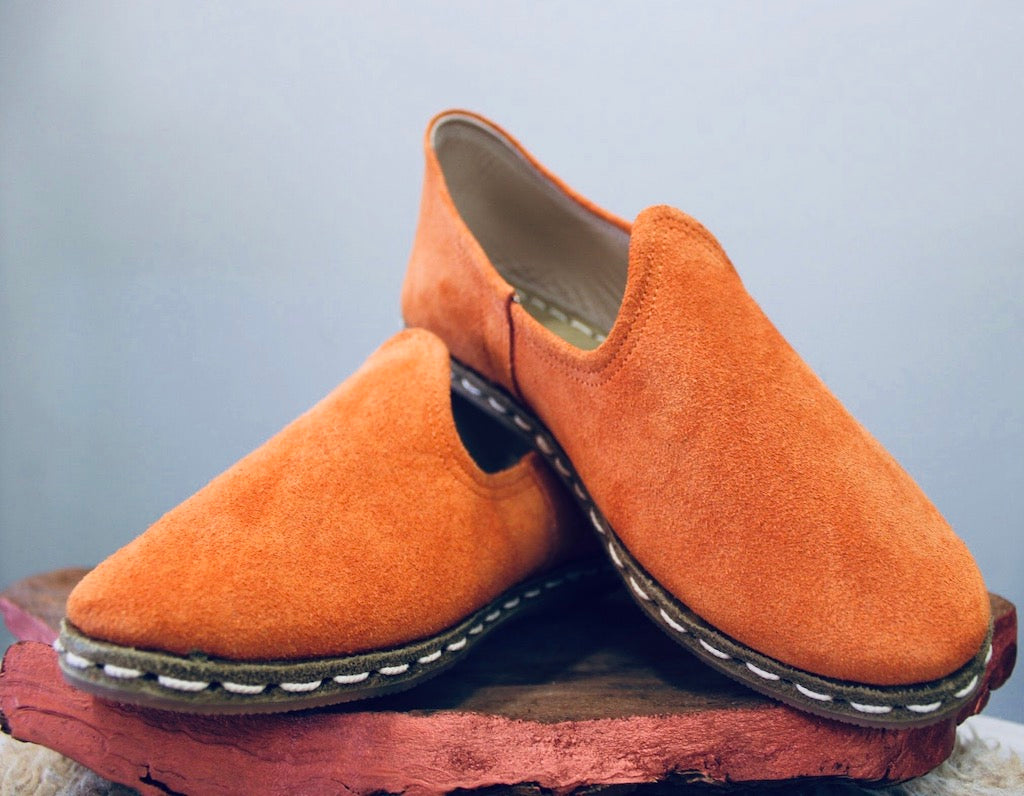 Suede Chamoix Cumin Handmade Leather Shoes - Mawlana Cashmere & Silk