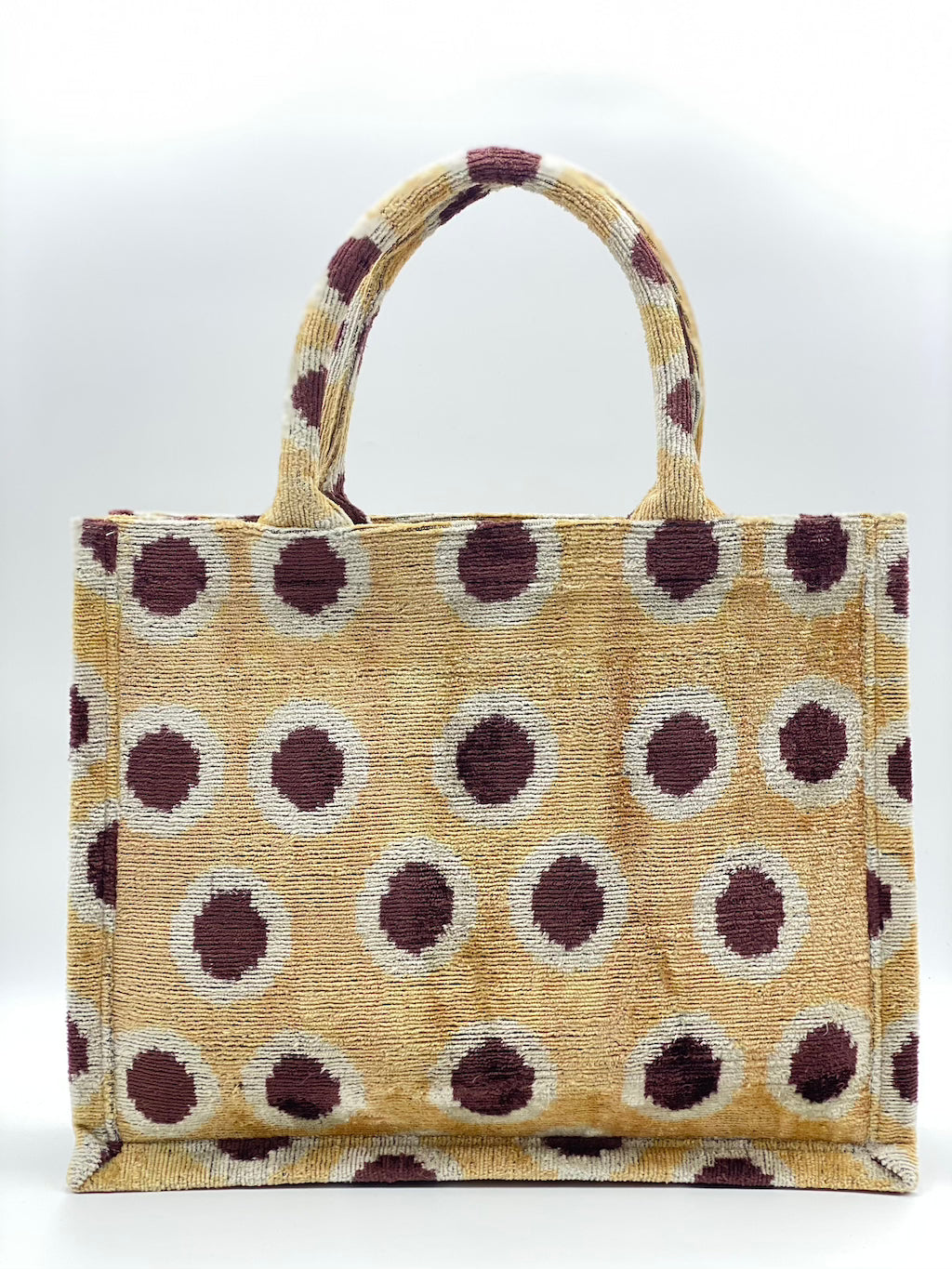 Velvet Silk IKAT Large Handbag - Abstract Leopard