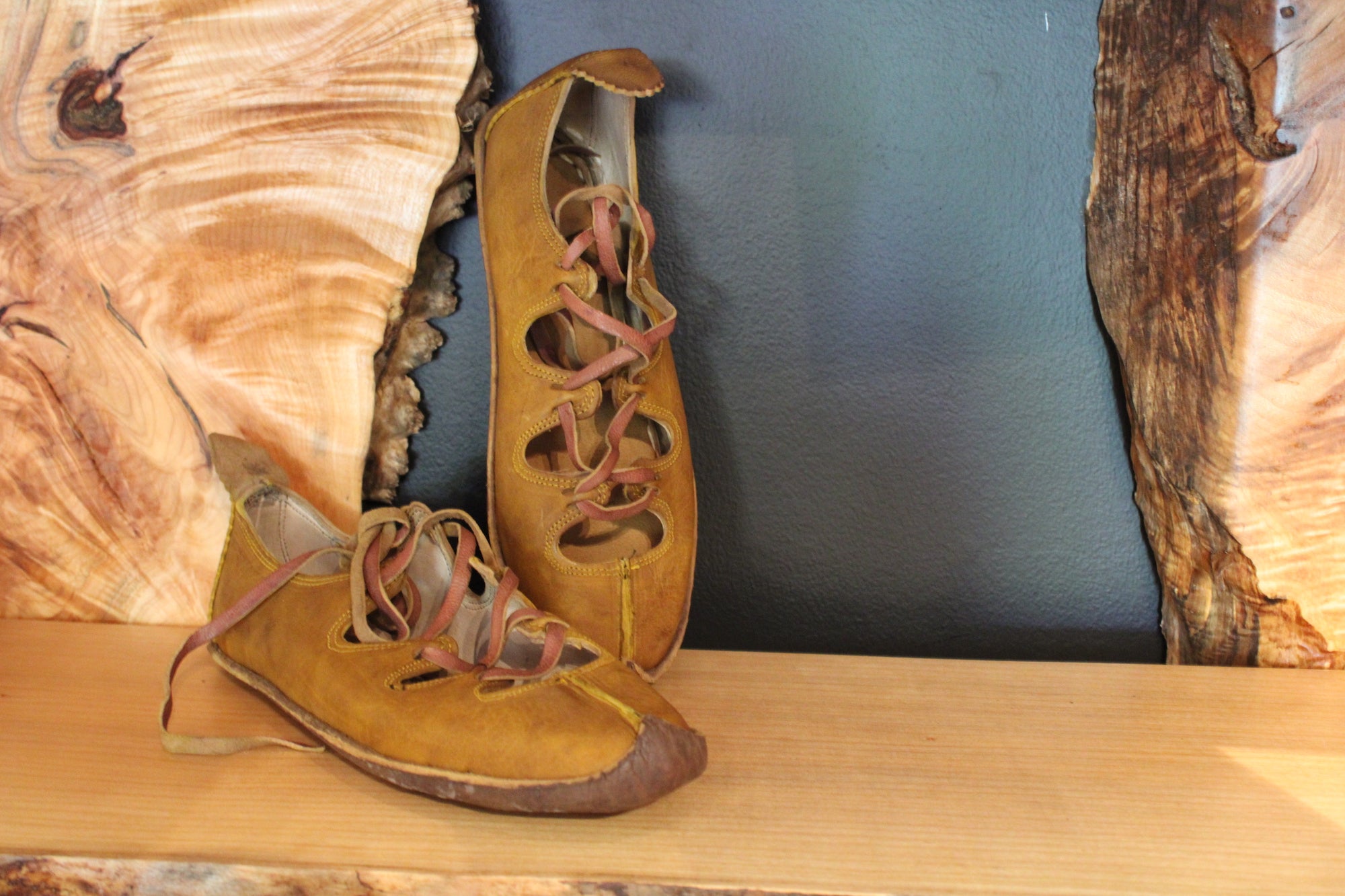 Honey Amber Handmade Leather Sandals Vegetable Tan - Mawlana Cashmere & Silk
