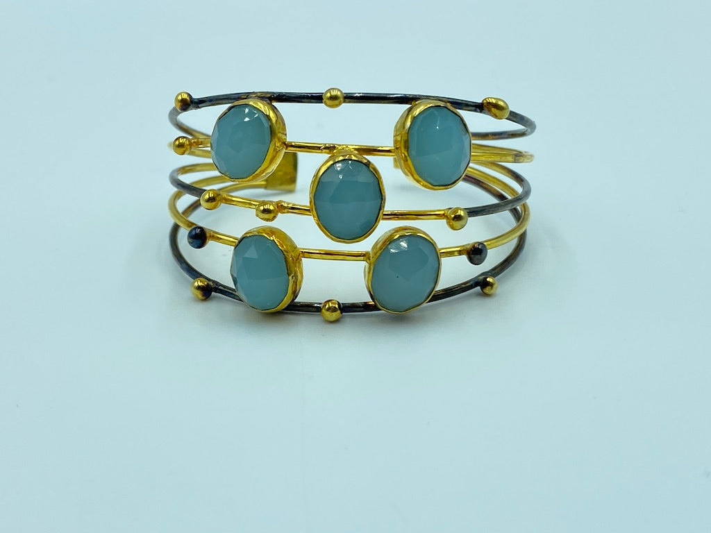 Line Gemstone Bracelet Byzantine