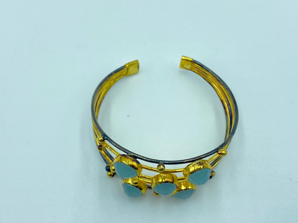 Line Gemstone Bracelet Byzantine
