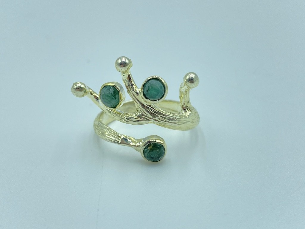 Branching Byzantine Medium Rings - Silver Jade