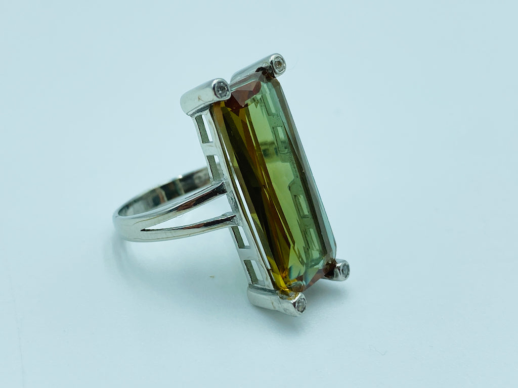 Zultanite Sterling Silver Ring - Rectangle  Ring