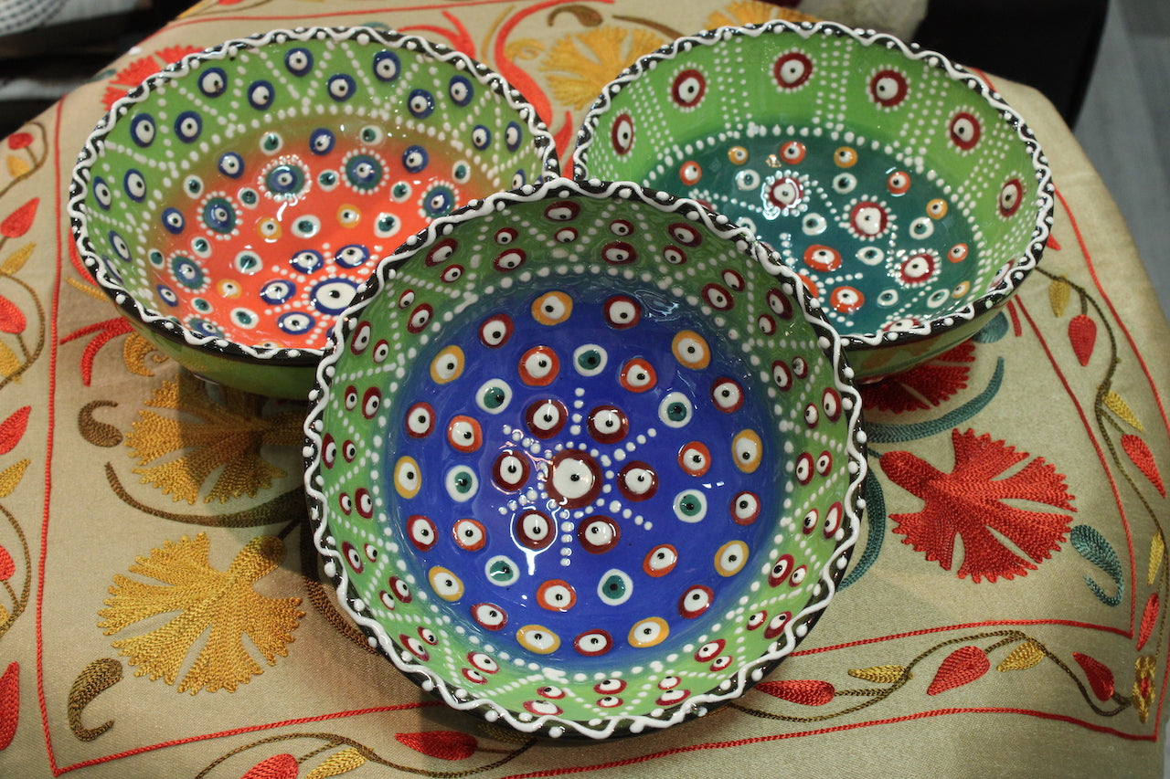 Ceramic Bowls Handpainted 10 CM (3.9") - M - Mawlana Cashmere & Silk