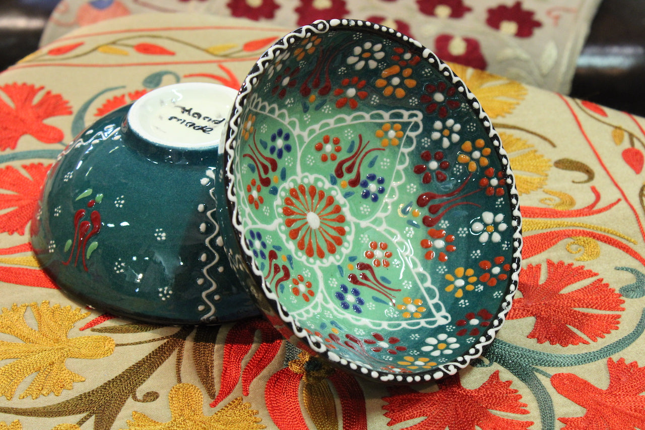 Ceramic Bowls Handpainted 10 CM (3.9") - M - Mawlana Cashmere & Silk