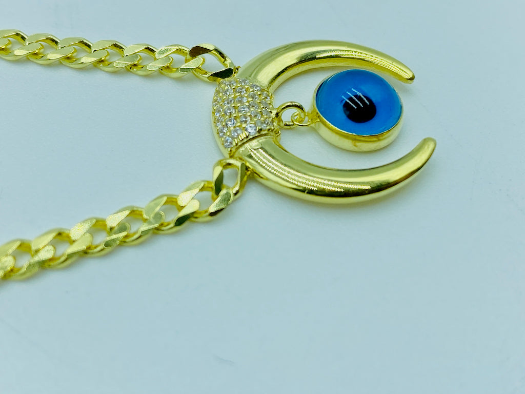 Evil Eye Modern Jewelry - Nazar Necklace Moon Eye