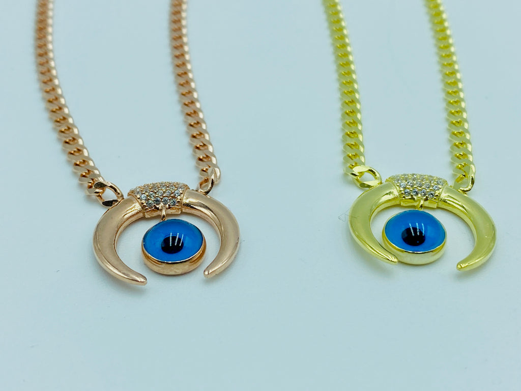 Evil Eye Modern Jewelry - Nazar Necklace Moon Eye