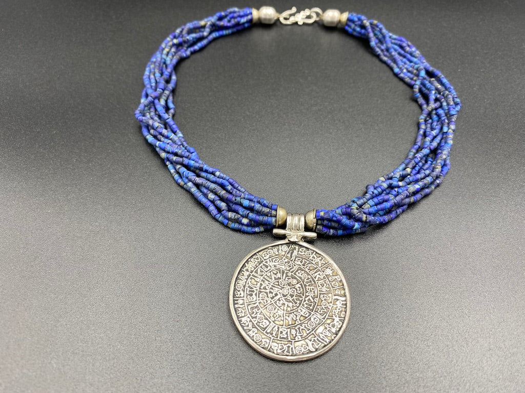 Handmade Aleppo Antique Necklaces - Lapis Phoenician Alphabet