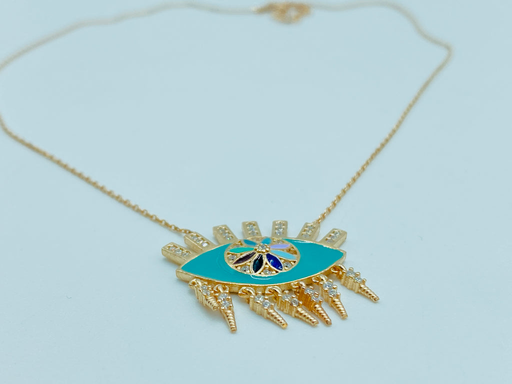 Evil Eye Modern Jewelry - Necklace Electric Dangles