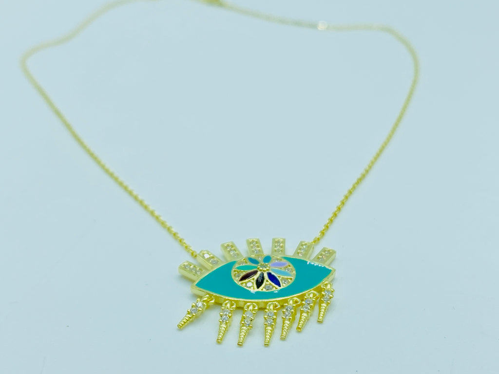 Evil Eye Modern Jewelry - Necklace Electric Dangles