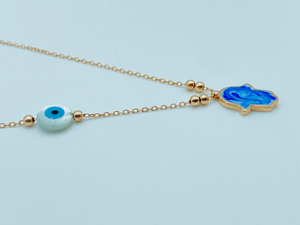 Evil Eye Modern Jewelry - Light Necklace Hamsa
