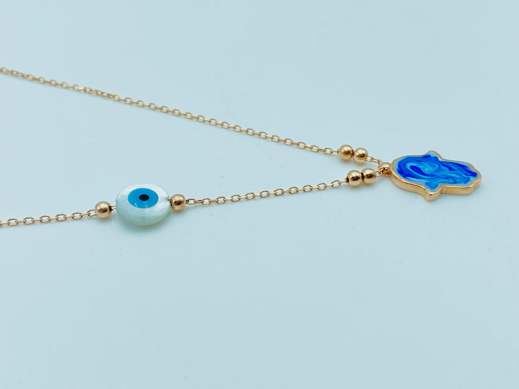 Evil Eye Modern Jewelry - Light Necklace Hamsa