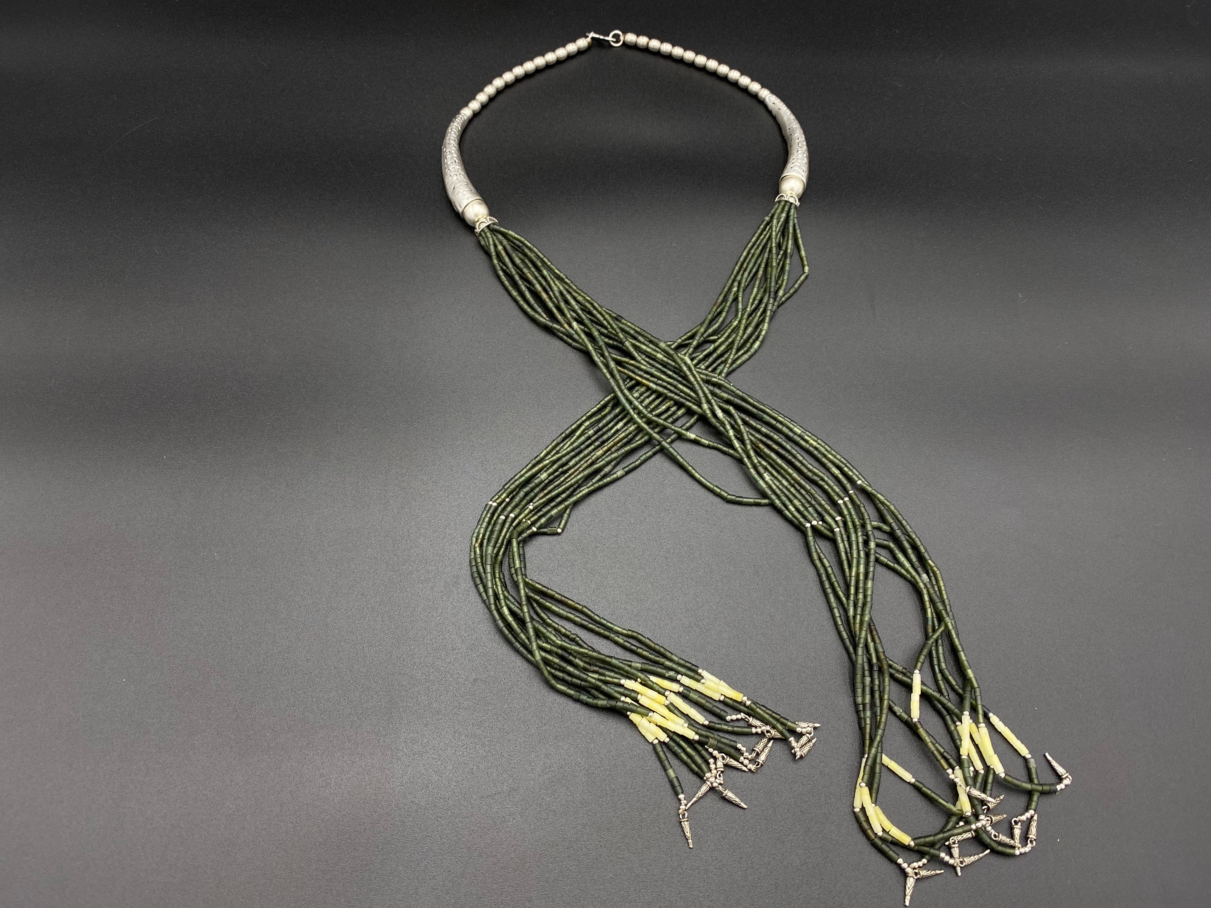 Handmade Aleppo Antique Necklaces - Jade Tie Necklace Horns