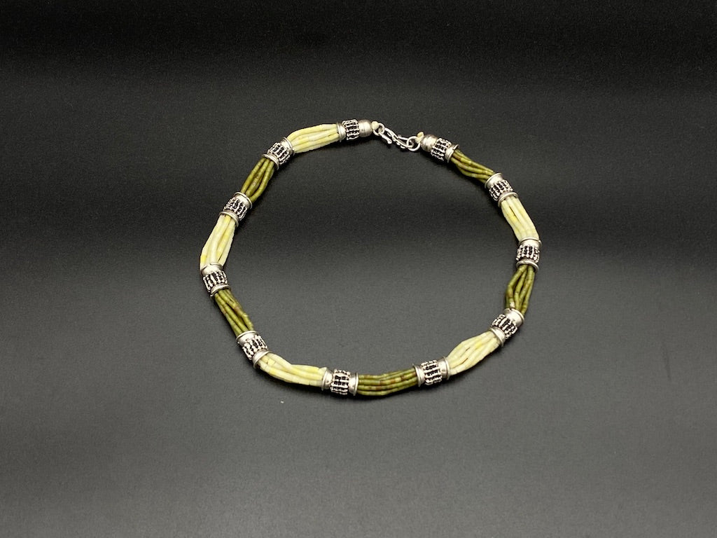 Handmade Aleppo Antique Necklaces - 5 Light Jade 5 Dark Jades