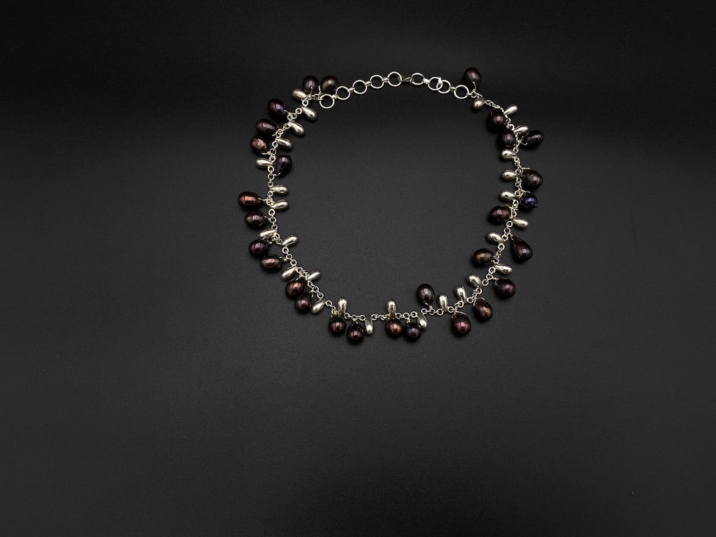 Handmade Aleppo Antique Necklaces - Chocolate Pearls & Silver