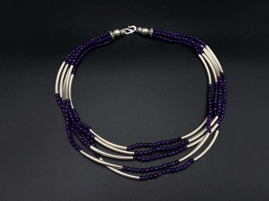 Handmade Aleppo Antique Necklaces - Blade Beads - Jade - Amethyst - Coral - Pearl