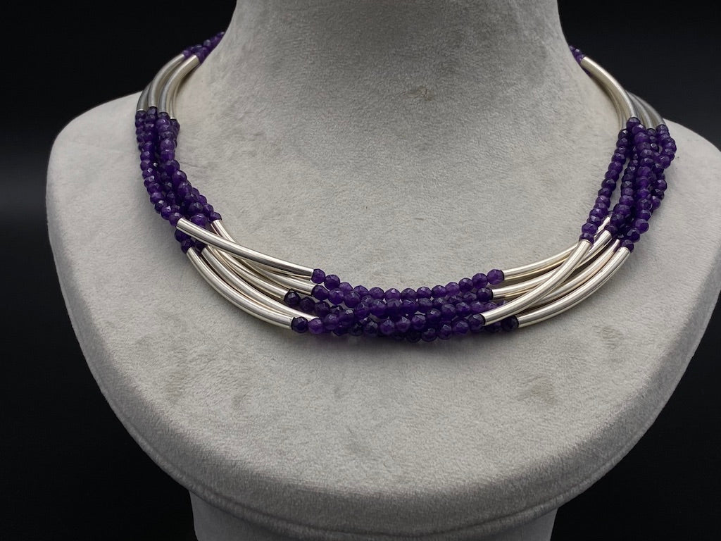 Handmade Aleppo Antique Necklaces - Blade Beads - Jade - Amethyst - Coral - Pearl
