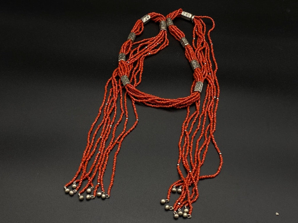 Handmade Aleppo Antique Necklaces - Coral Byzantine tie