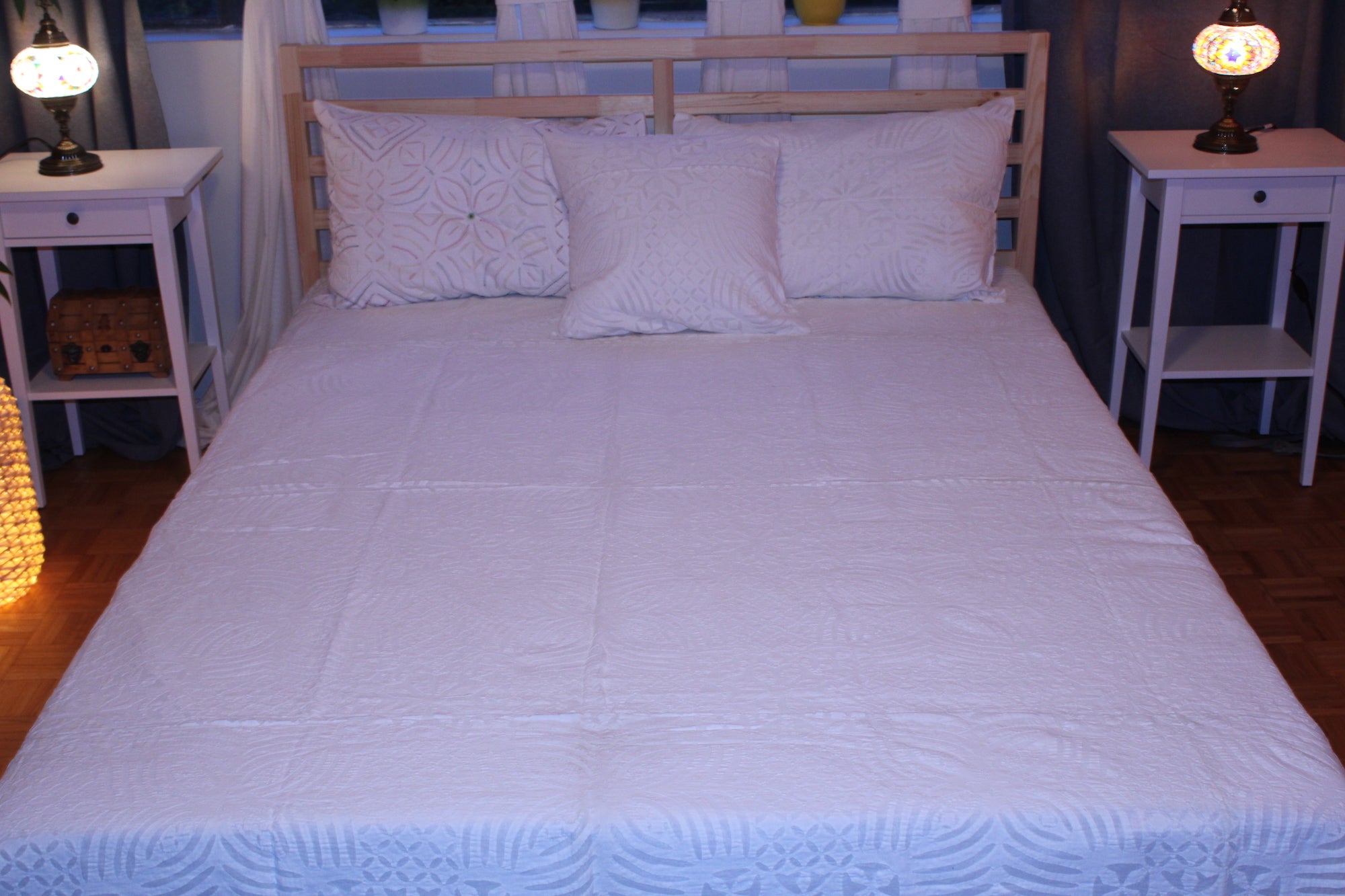 Cotton White Set Bed Cloth (260 * 240) CM
