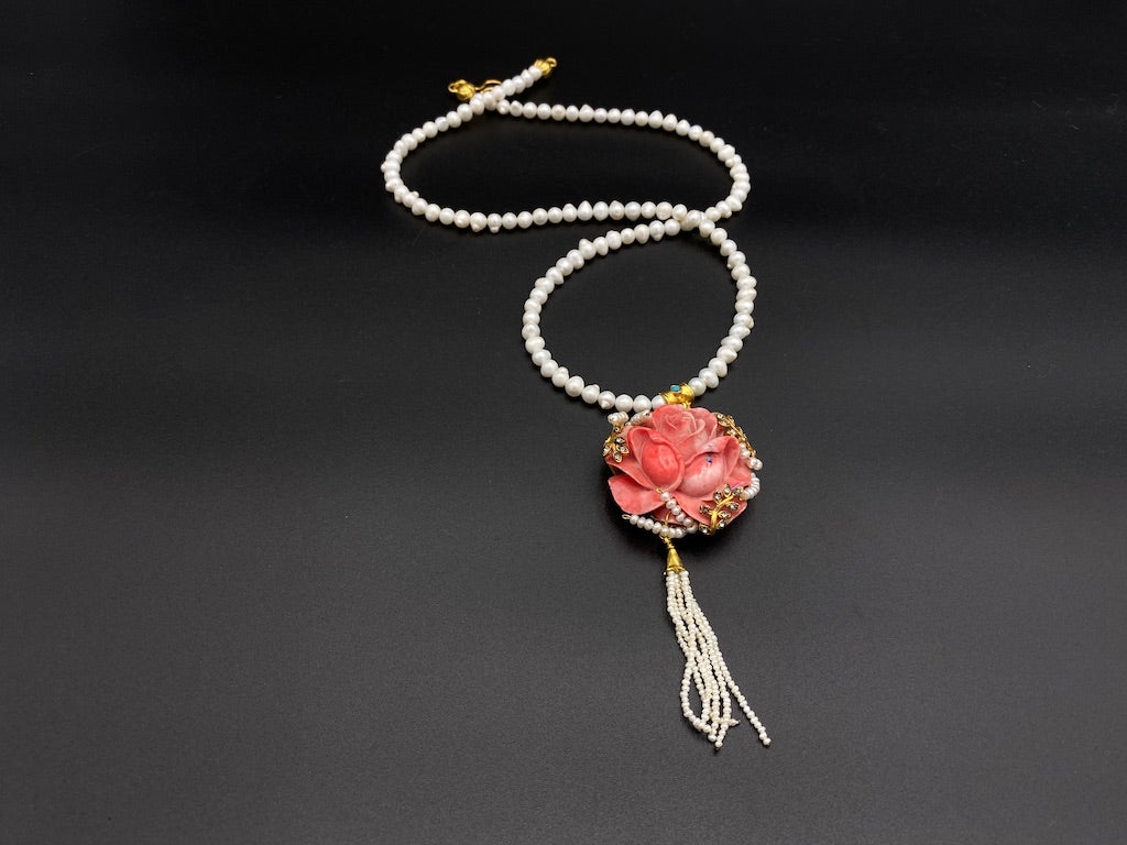 Rose Pearl Necklace Designer Pearl Rarity