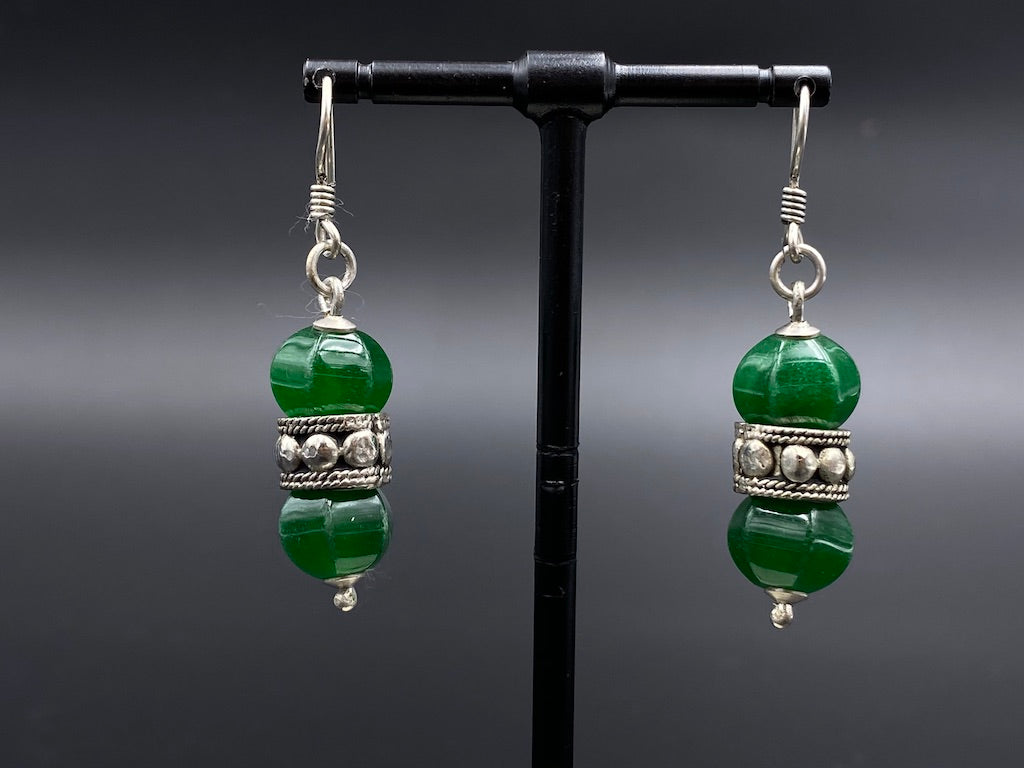 Handmade Aleppo Antique Earrings  - Heavy Earrings with Crystals - 2 Crystal Bulbs