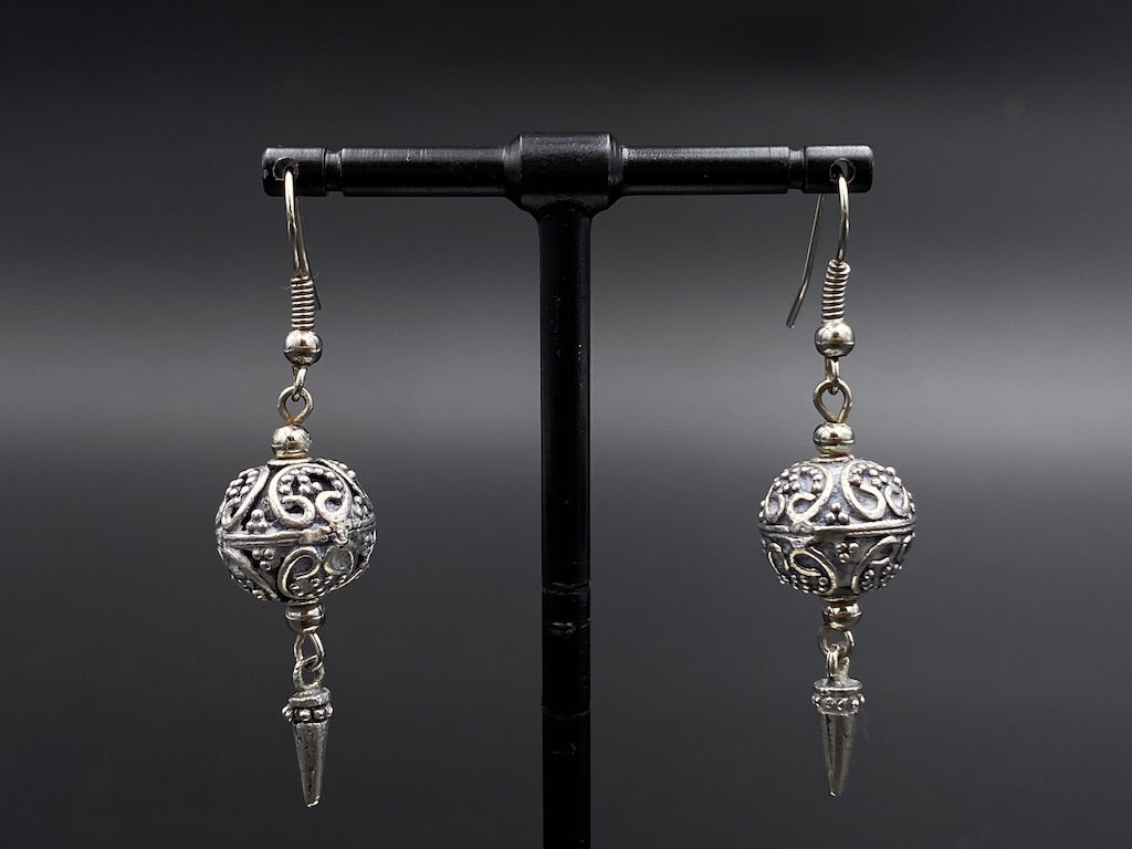 Handmade Aleppo Antique Earrings  - Heavy Earrings with Crystals - Bulb Chandelier