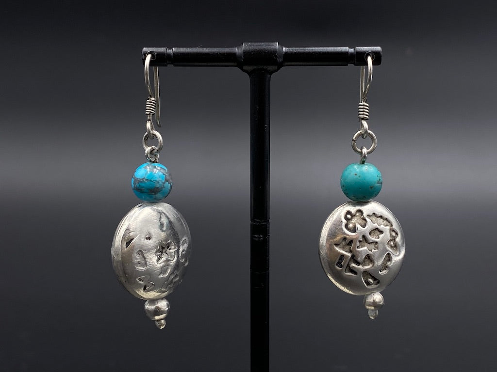 Handmade Aleppo Antique Earrings  - Heavy Earrings with Crystals Tablets
