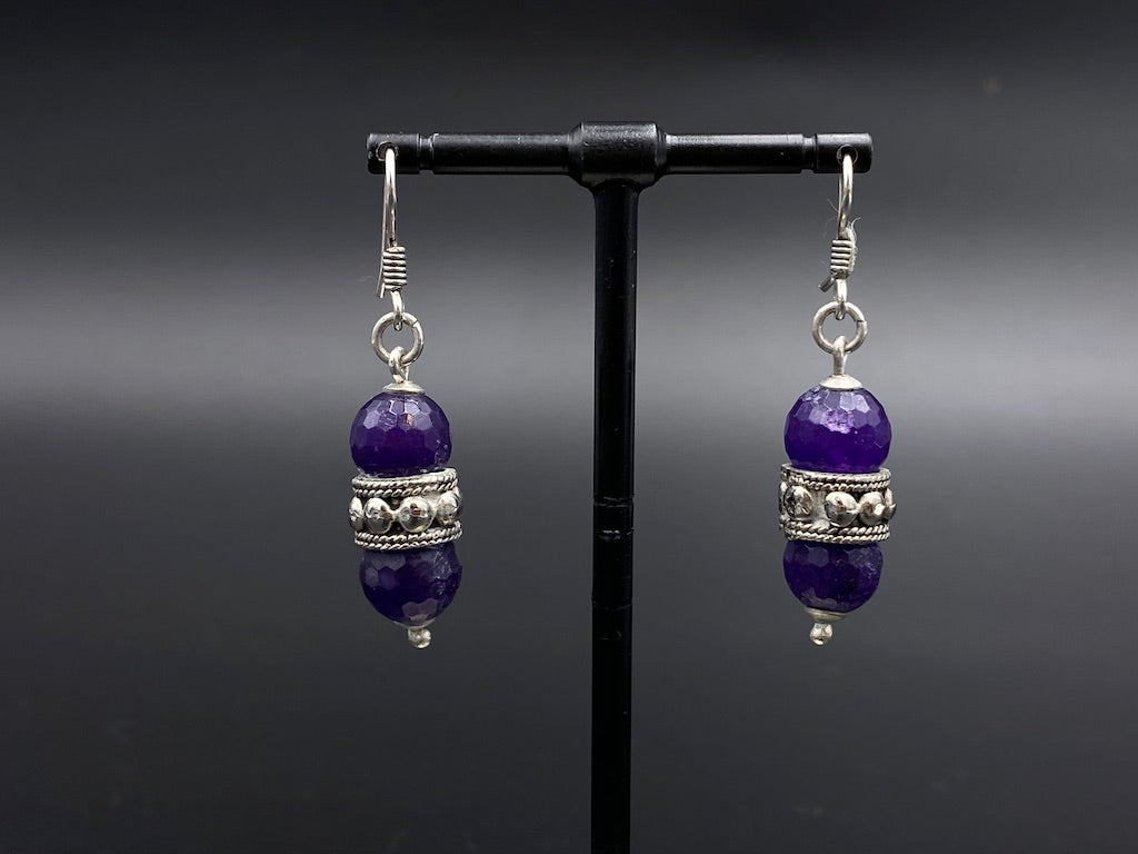 Handmade Aleppo Antique Earrings  - Heavy Earrings with Crystals - 2 Crystal Bulbs