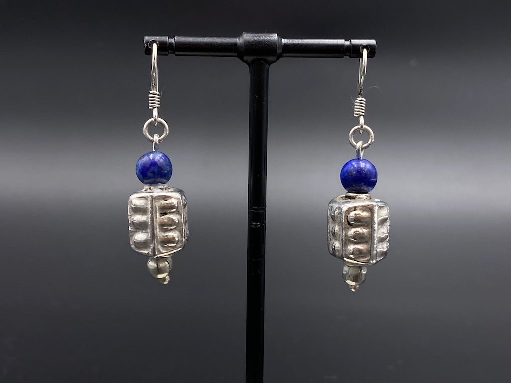 Handmade Aleppo Antique Earrings  - Heavy Earrings with Crystals - Arabic Lamp