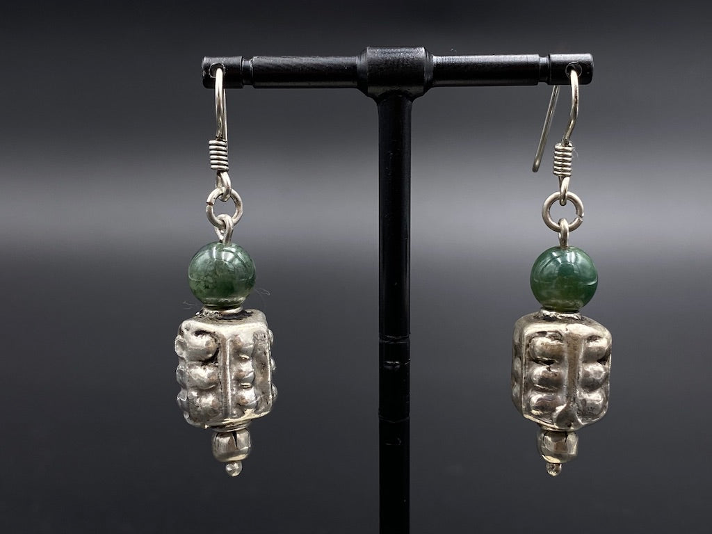 Handmade Aleppo Antique Earrings  - Heavy Earrings with Crystals - Arabic Lamp
