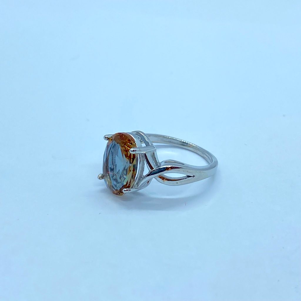 Faceted Interwine Zultanite Sterling Silver Ring