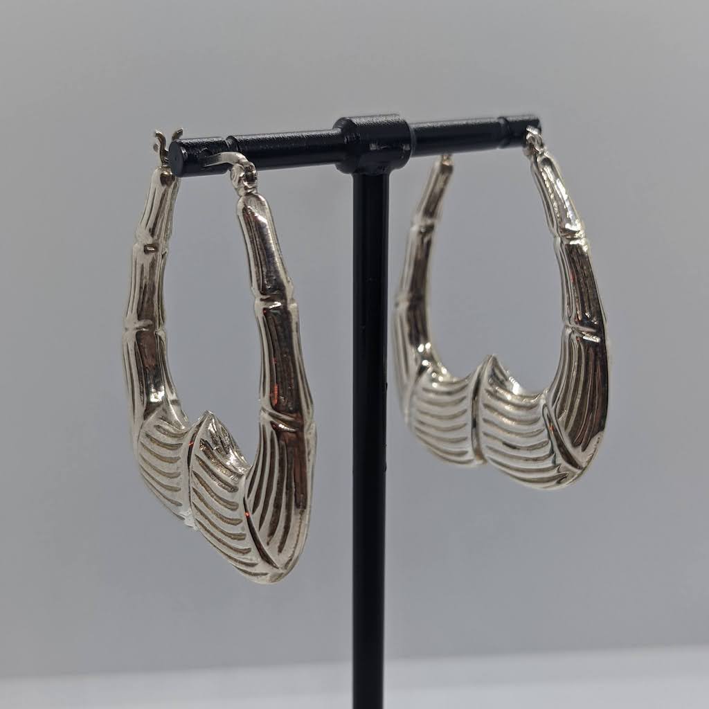 Harp Shaped Sterling Silver Earrings