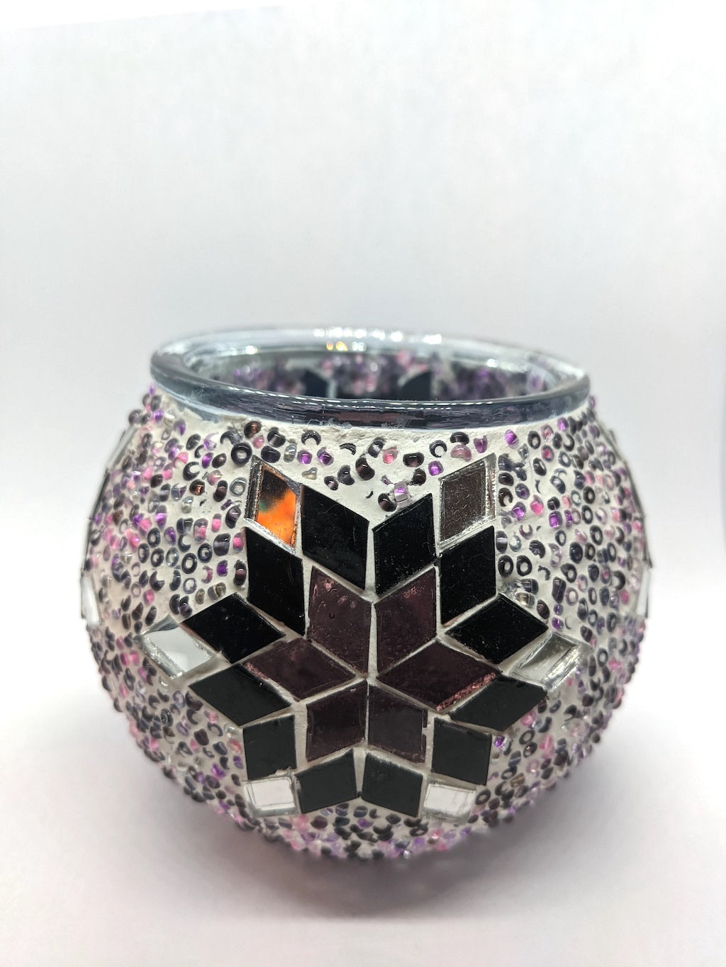 Tea Candle Holder Mosaic Glass Handmade