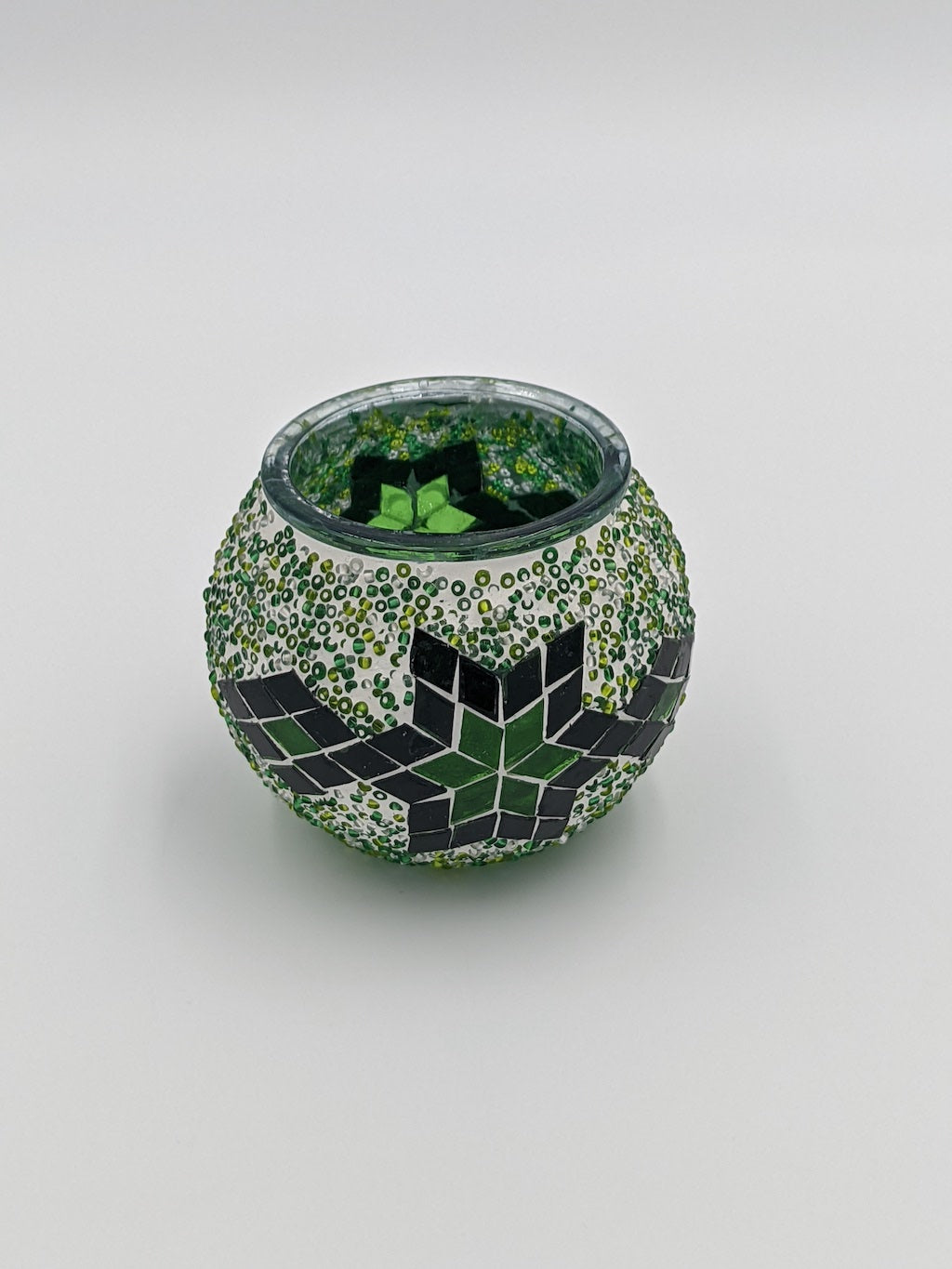 Tea Candle Holder Mosaic Glass Handmade